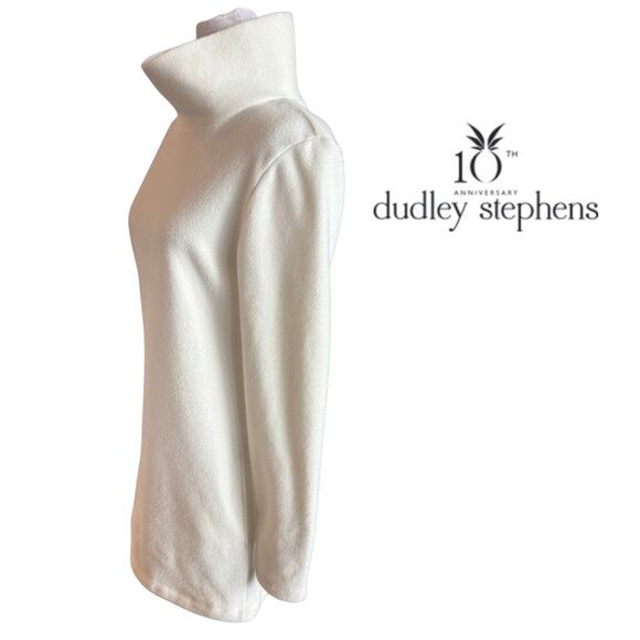 Dudley Stephens Cream Fleece Turtle Neck Long Sleeve Pull Over Pockets medium M - Picture 3 of 9